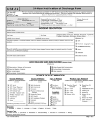 Document preview: Form UST-62 24-hour Notification of Discharge Form - North Carolina