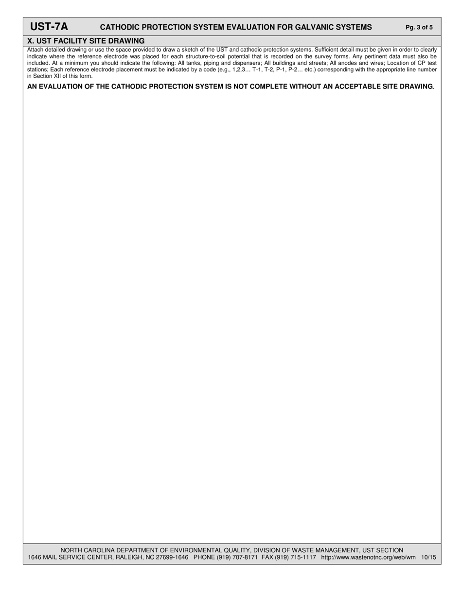 Form UST-7A Evaluation for Galvanic (Sacrificial Anode) Systems - North Carolina, Page 3