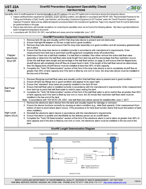 Form UST-22A  Printable Pdf