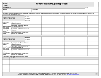Form UST-27 Monthly Walkthrough Inspections - North Carolina, Page 3
