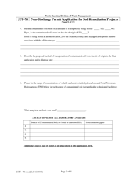 Form UST-70 Non-discharge Permit Application for Soil Remediation Projects - North Carolina, Page 3