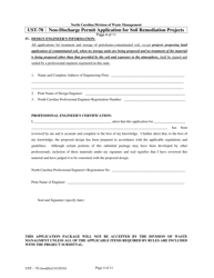 Form UST-70 Non-discharge Permit Application for Soil Remediation Projects - North Carolina, Page 4