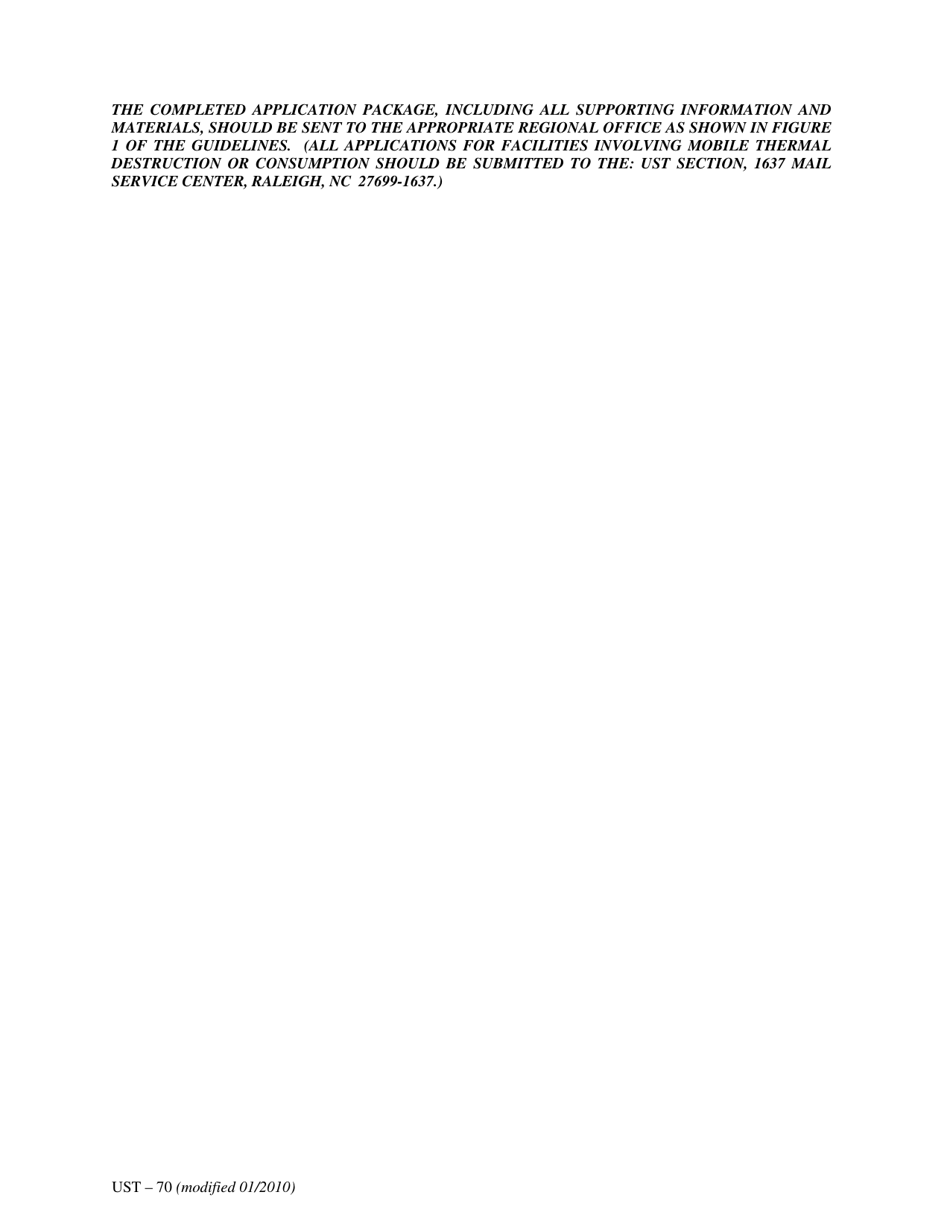 Form UST-70 Non-discharge Permit Application for Soil Remediation Projects - North Carolina, Page 6