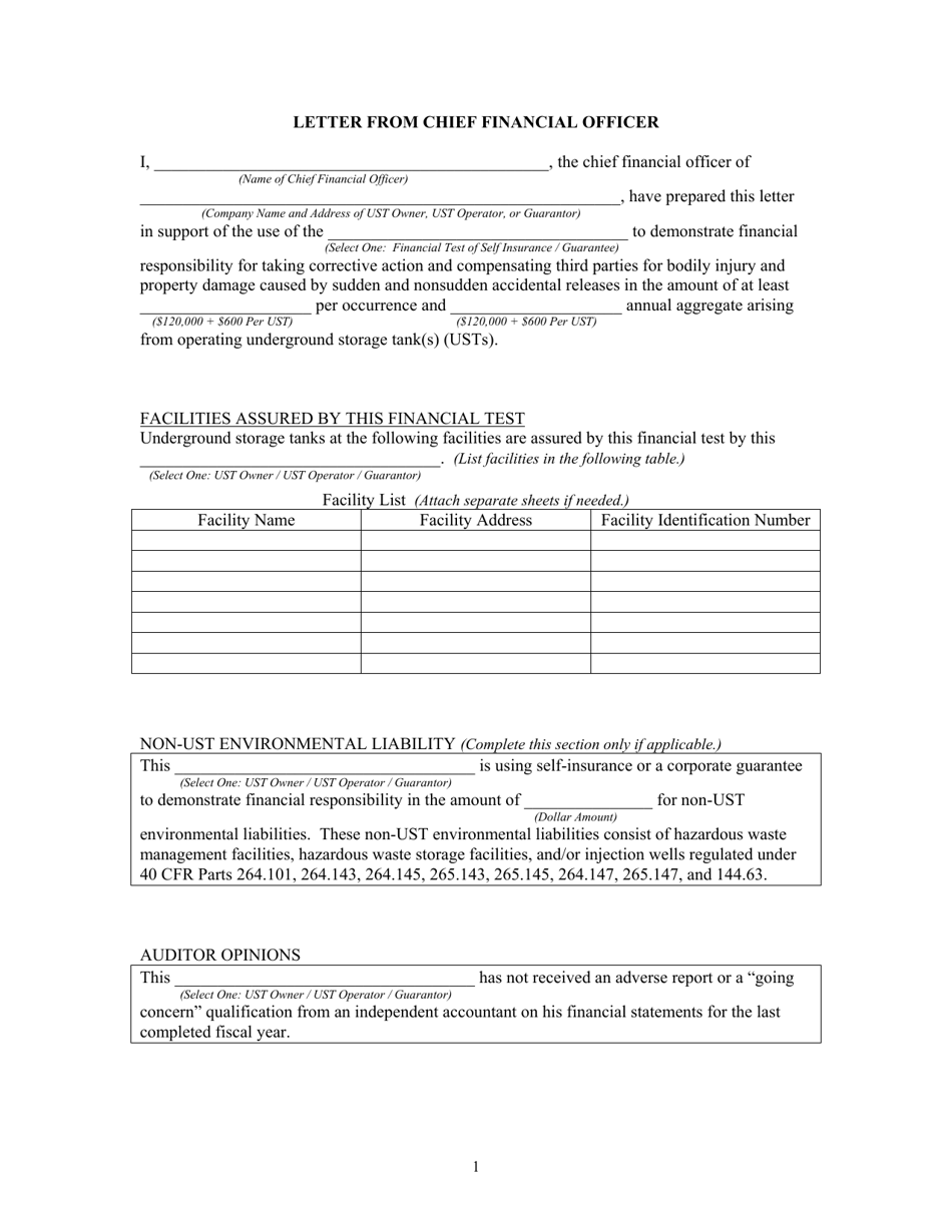 Letter From Chief Financial Officer - North Carolina, Page 1