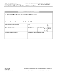 Form DMH572-01-A Emergency Certificate - North Carolina, Page 2