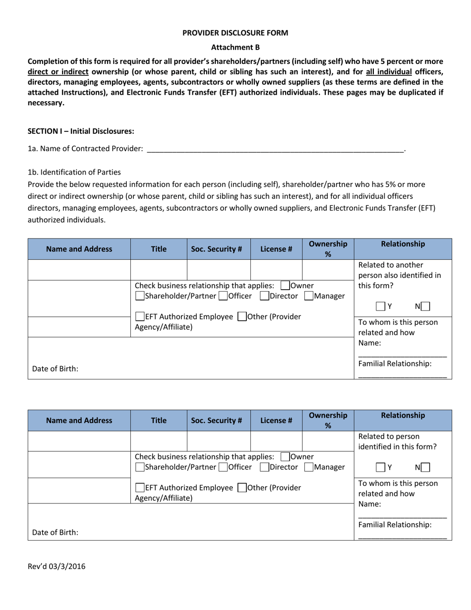 North Carolina Provider Disclosure Form - Fill Out, Sign Online And ...