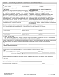 Formulario DSS-4451 Solicitud De Servicios De Sustento De Menores - North Carolina (Spanish), Page 6