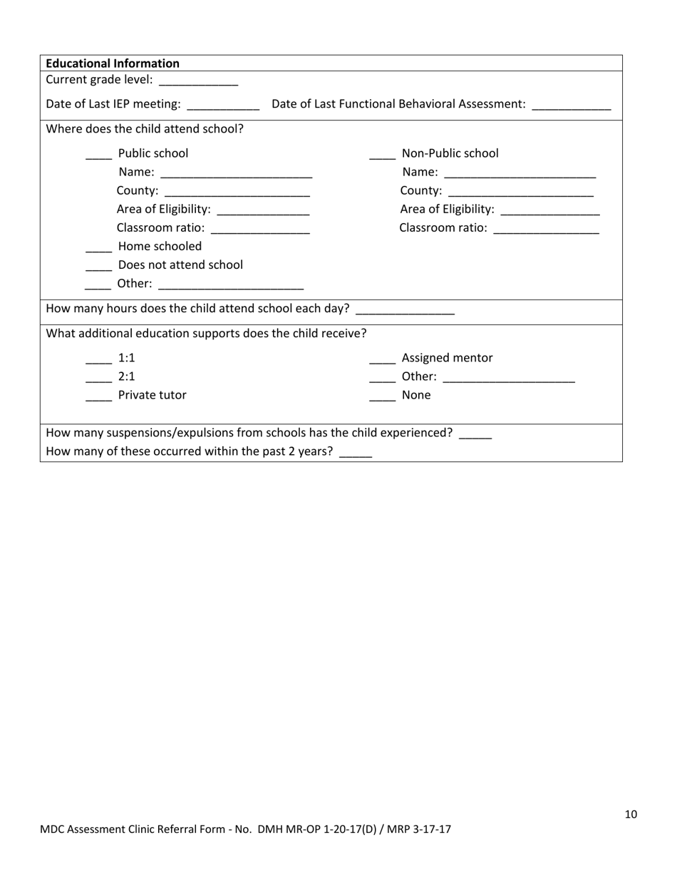 North Carolina Murdoch Developmental Center Assessment Clinic Referral ...