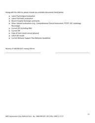 Murdoch Developmental Center Assessment Clinic Referral Form - North Carolina, Page 11