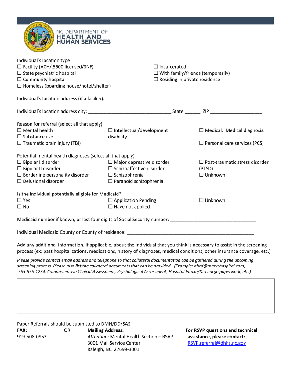 Transitions to Community Living - Referral Screening Verification Process (Rsvp) - North Carolina, Page 2