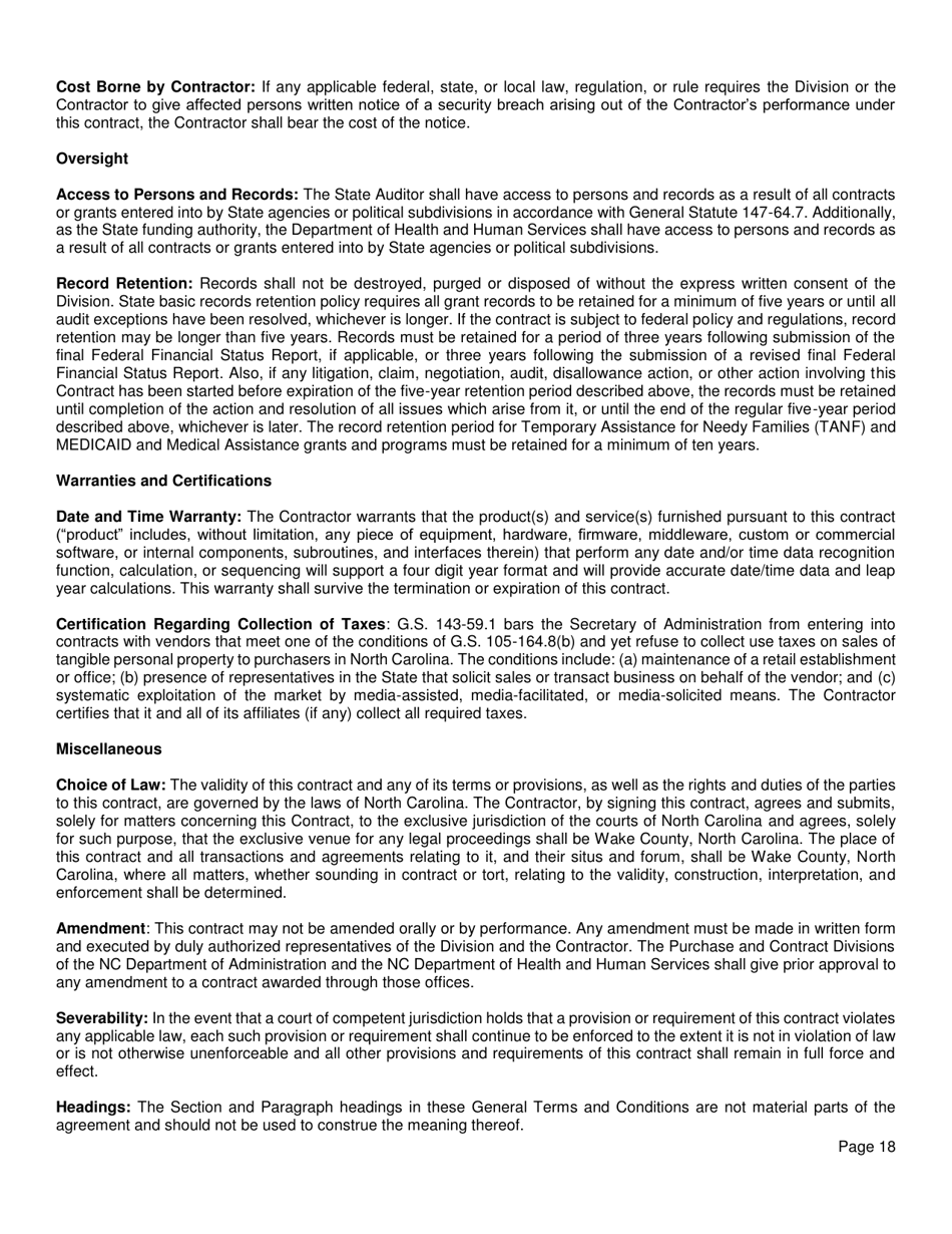 Request for Applications - Dhhs Driver / Support Service Provider Vendor List (Dsspvl) - North Carolina, Page 19