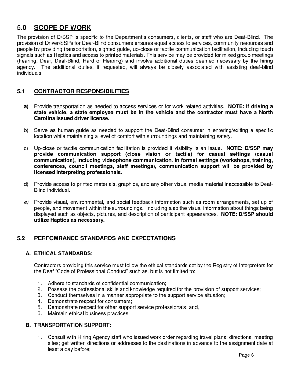 Request for Applications - Dhhs Driver / Support Service Provider Vendor List (Dsspvl) - North Carolina, Page 7