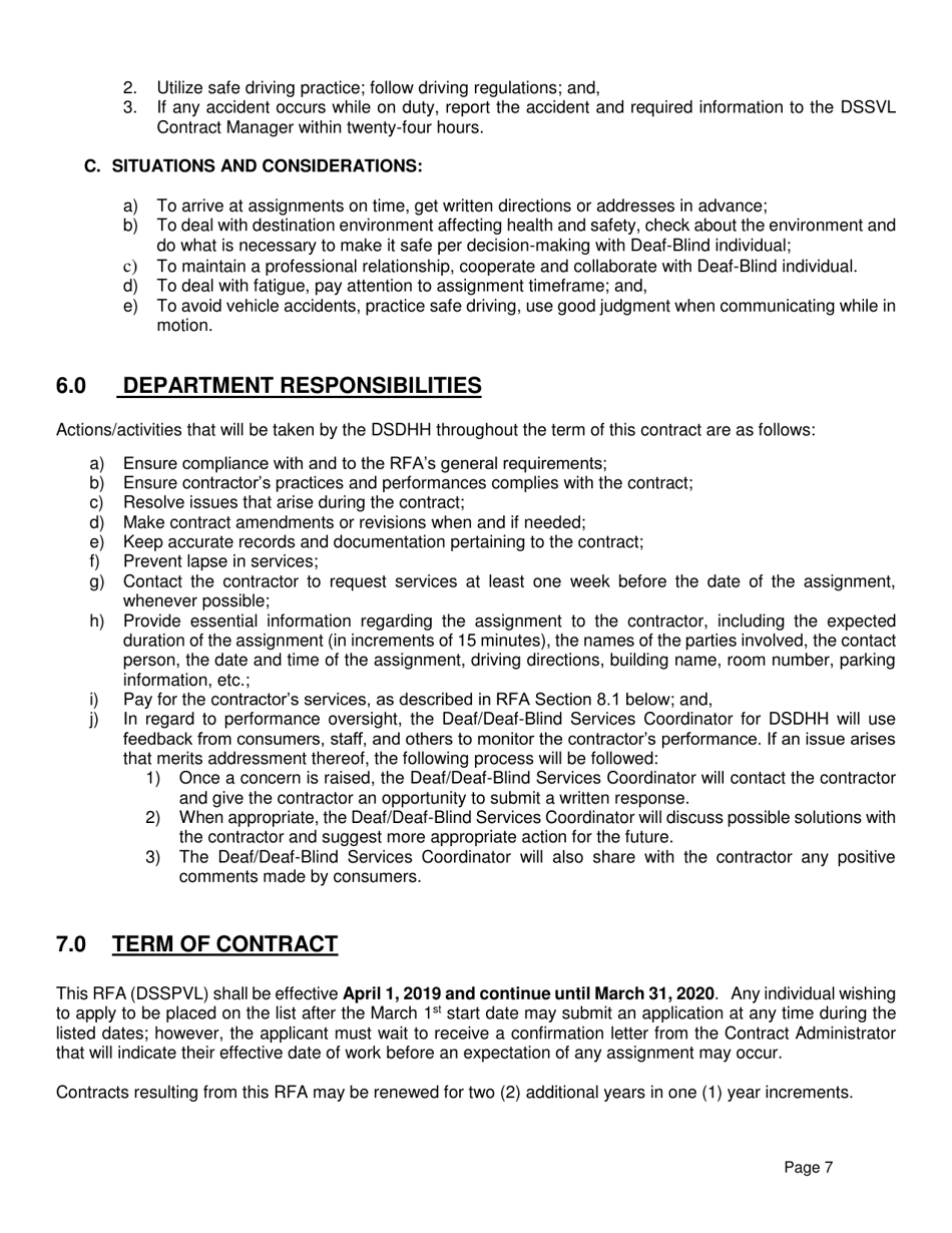Request for Applications - Dhhs Driver / Support Service Provider Vendor List (Dsspvl) - North Carolina, Page 8