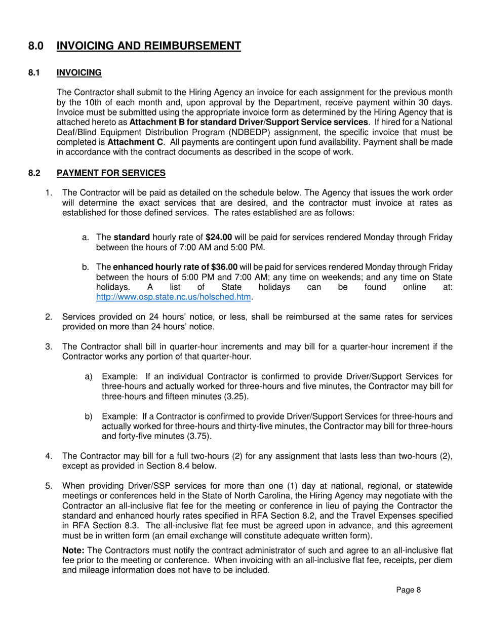 Request for Applications - Dhhs Driver / Support Service Provider Vendor List (Dsspvl) - North Carolina, Page 9