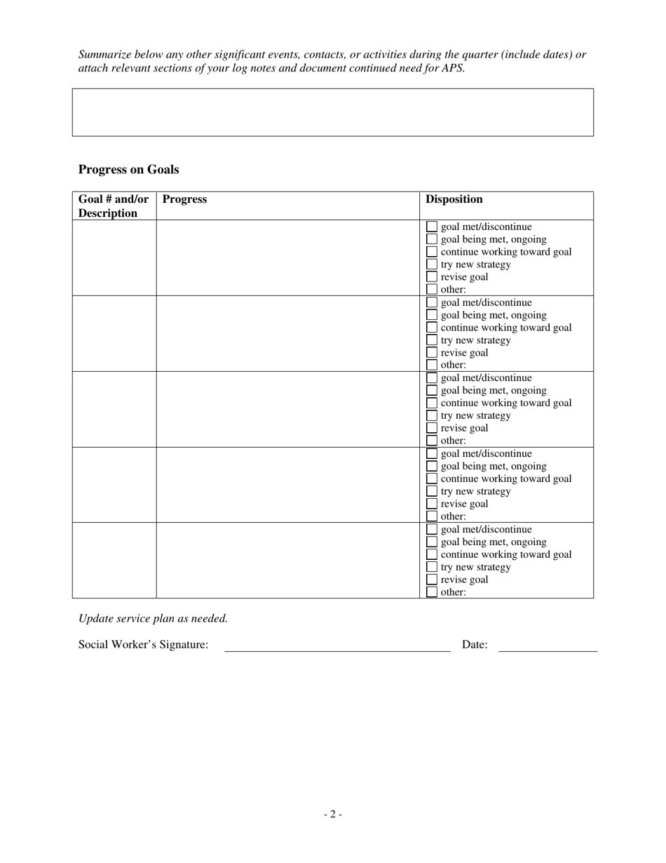 North Carolina Aps Quarterly Client Review Download Printable PDF ...