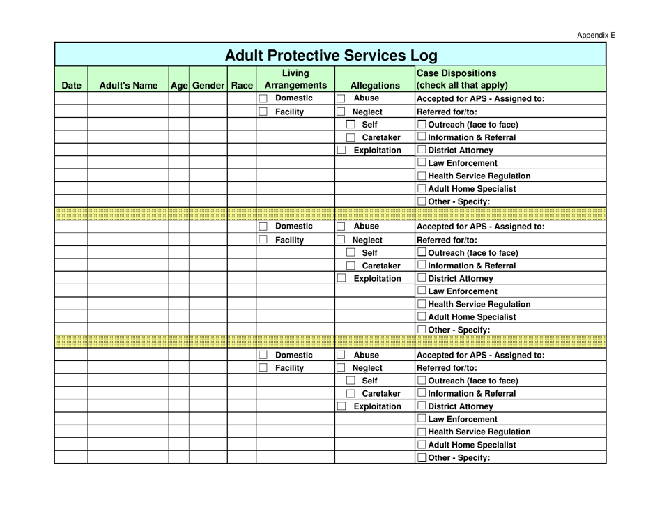 Appendix E Download Printable PDF Or Fill Online Adult Protective appendix-e-download-printable-pdf-or-fill-online-adult-protective