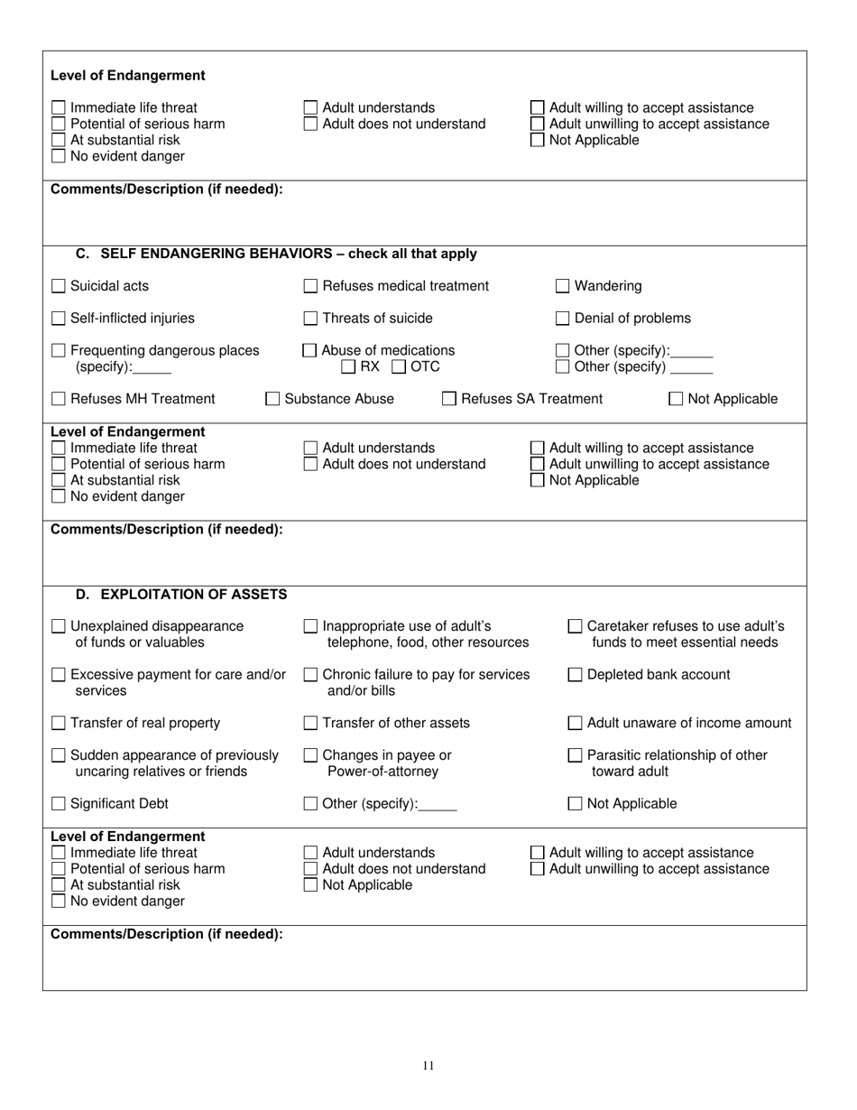 North Carolina Community Evaluation Form - Adult Protective Services ...