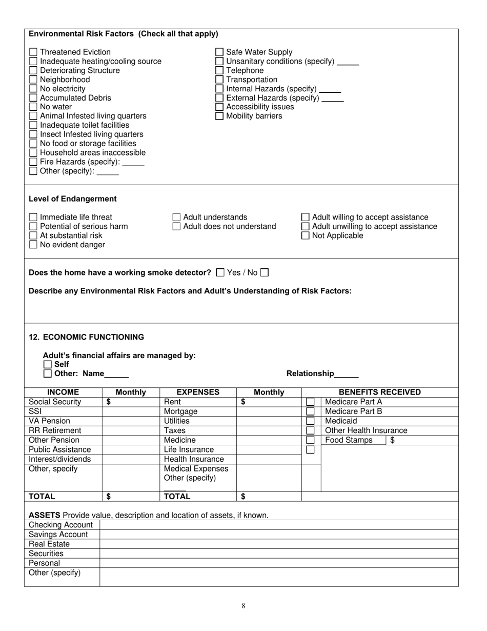 North Carolina Community Evaluation Form - Adult Protective Services ...