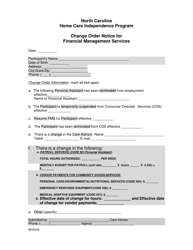 Document preview: Change Order Notice for Financial Management Services - North Carolina
