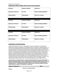 Employment Application and Criminal Record Check Consent Form - North Carolina, Page 2