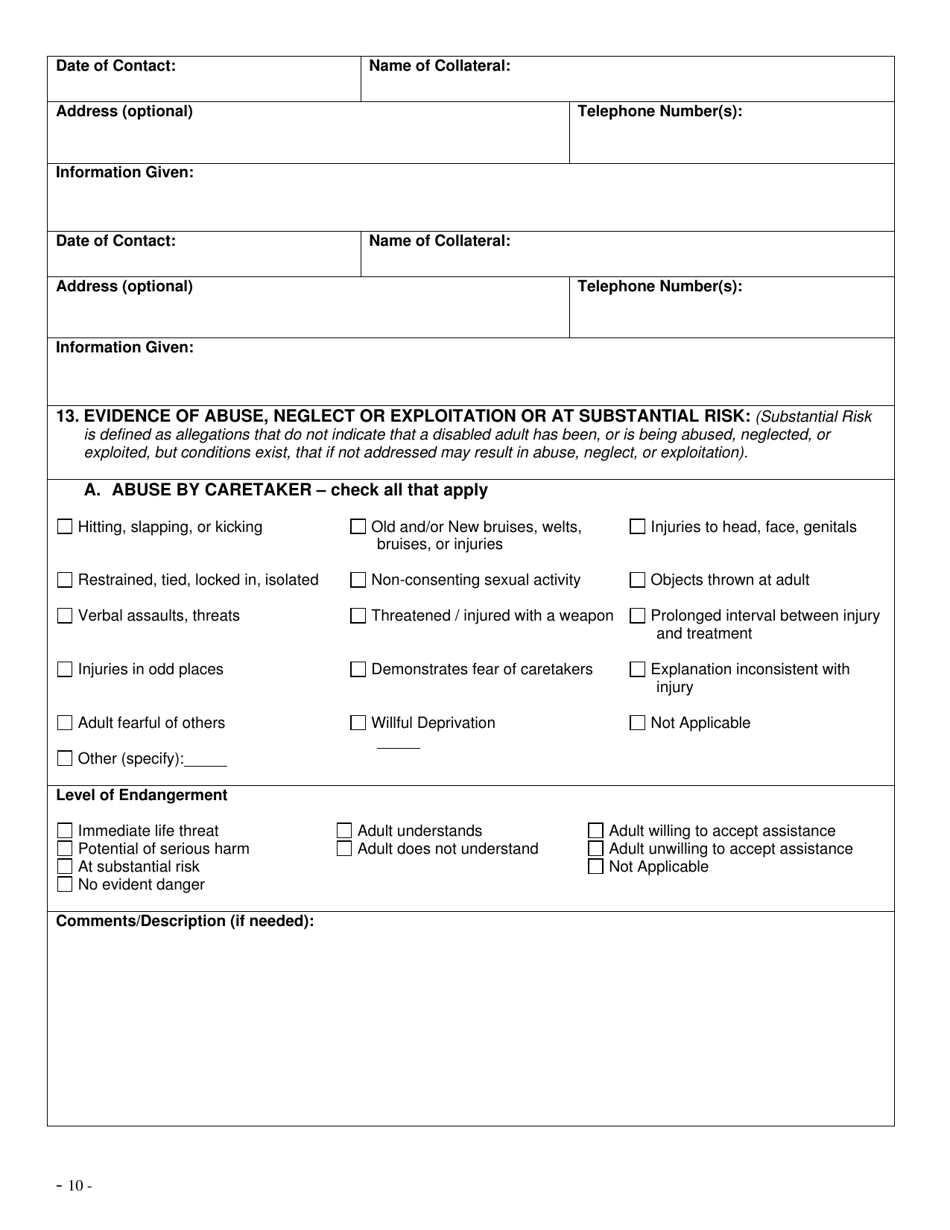 Facility Evaluation Form - North Carolina, Page 10