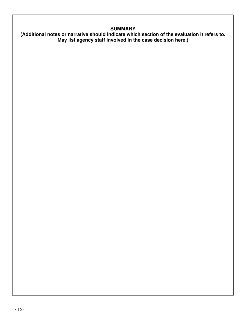 Facility Evaluation Form - North Carolina, Page 16