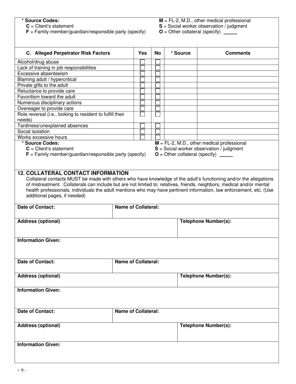 Facility Evaluation Form - North Carolina, Page 9