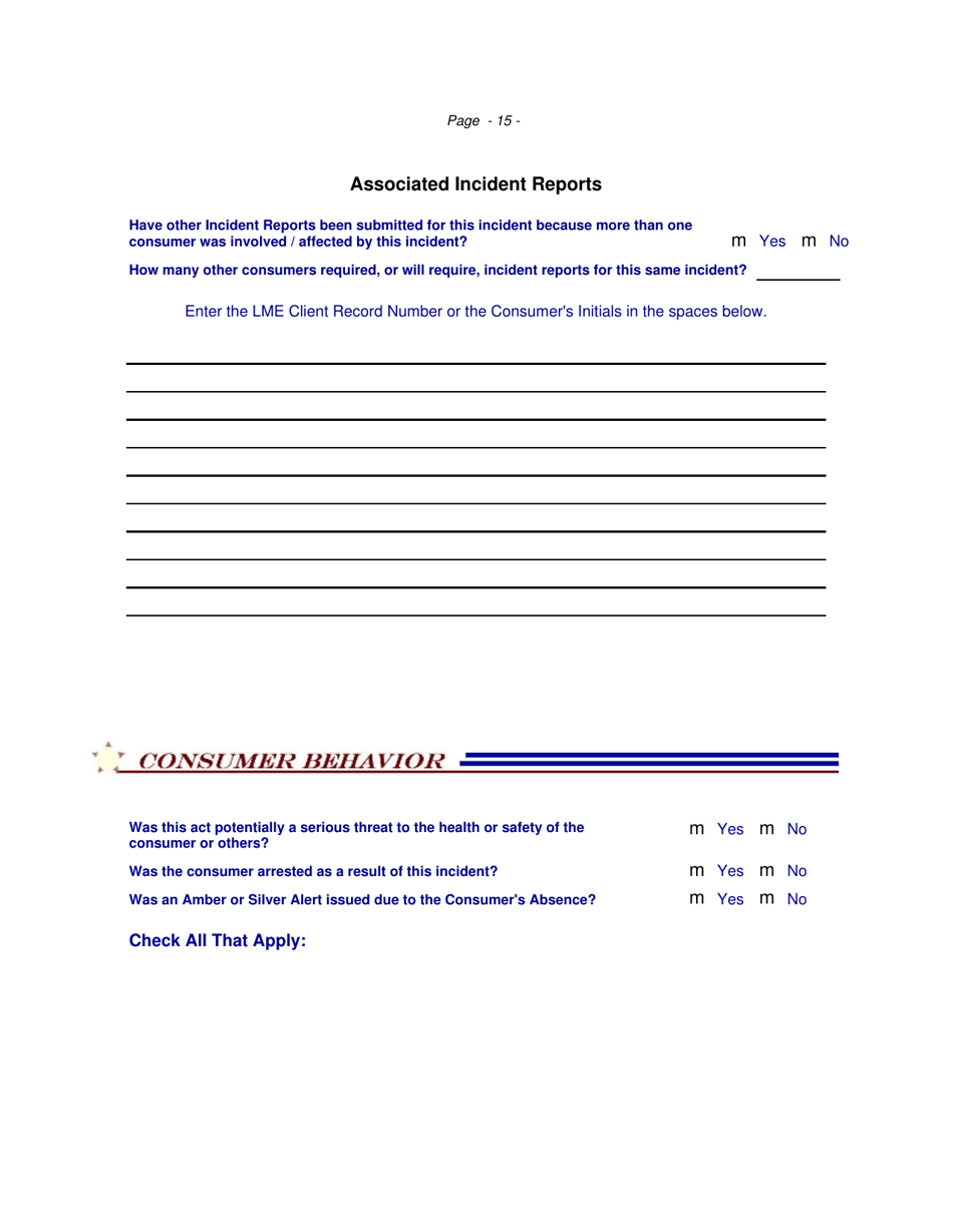 Incident Response Improvement System Medication Error Incident Report Form - North Carolina, Page 15