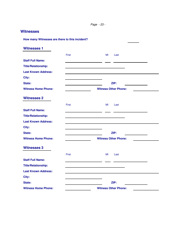 Injury Incident Report Form - Incident Response Improvement System - North Carolina, Page 23