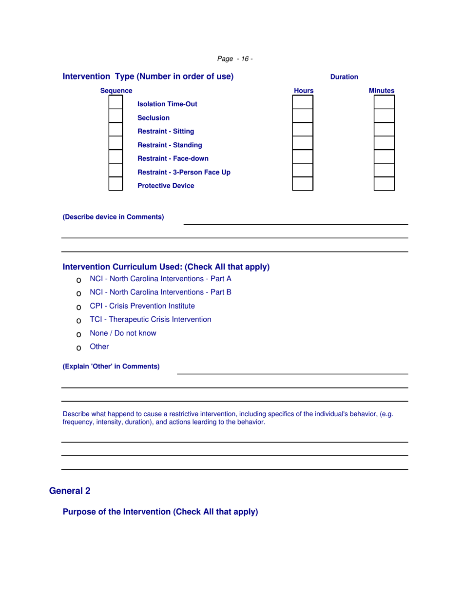 Restrictive Intervention - Incident Response Improvement System - North Carolina, Page 16