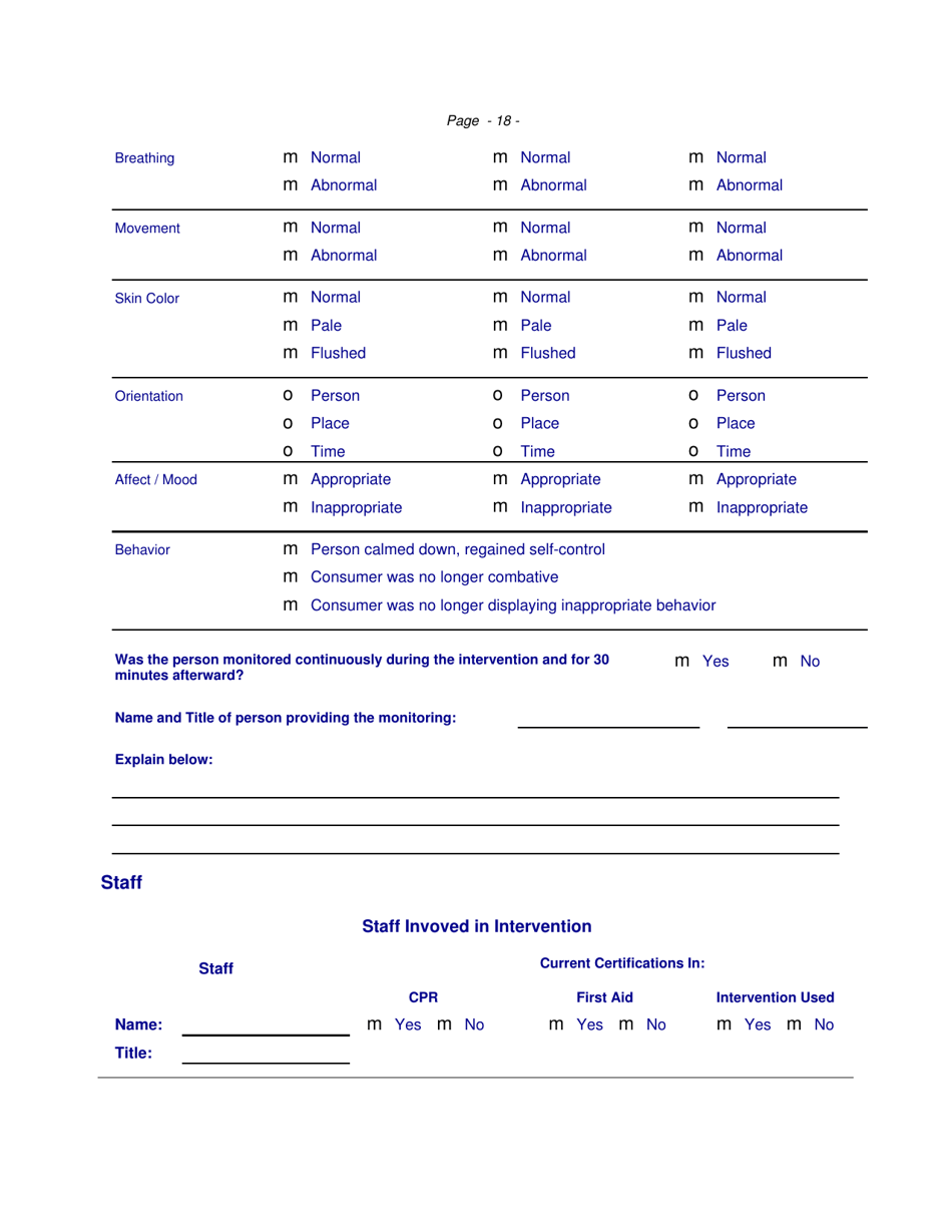 Restrictive Intervention - Incident Response Improvement System - North Carolina, Page 18