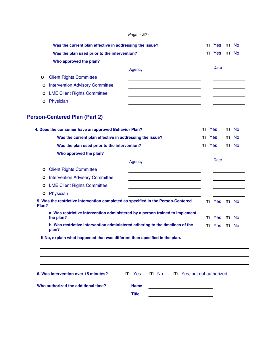 Restrictive Intervention - Incident Response Improvement System - North Carolina, Page 20