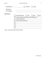 Form A Procurement Exception - North Carolina, Page 2