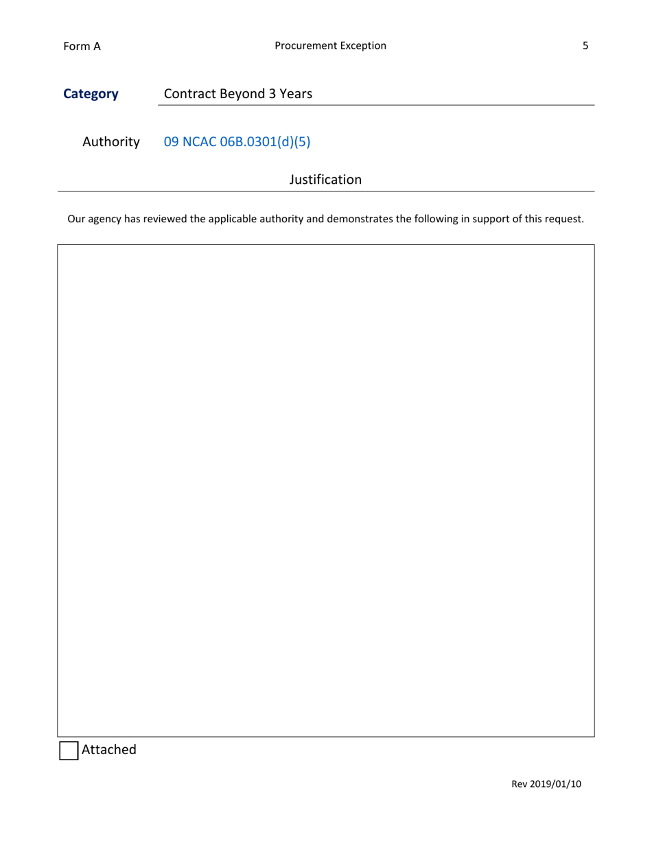 Form A Procurement Exception - North Carolina, Page 5