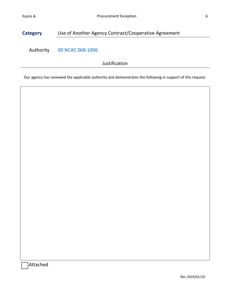 Form A Procurement Exception - North Carolina, Page 6