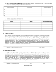 Form F-10(SD) Request for School Director Certification - North Carolina, Page 2
