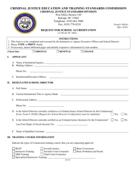 Form F-10(SA) Request for School Accreditation - North Carolina