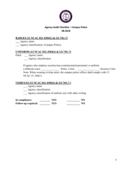 Agency Audit Checklist - Campus Police - North Carolina, Page 2