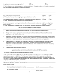Application for Campus Police Agency Certification - North Carolina, Page 2