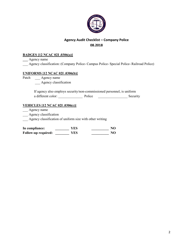 Agency Audit Checklist - Company Police - North Carolina, Page 2