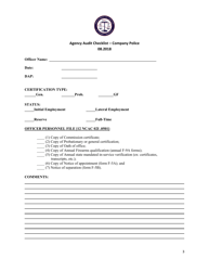 Agency Audit Checklist - Company Police - North Carolina, Page 3