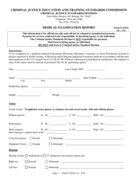 Form F-2(LE) Medical Examination Report - North Carolina