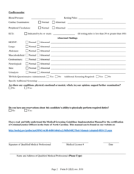Form F-2(LE) Medical Examination Report - North Carolina, Page 2