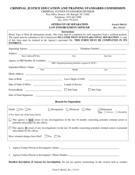Form F-5B(LE) Affidavit of Separation Law Enforcement Officer - North Carolina