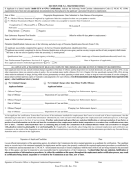 Form F-5A(LE) Report of Appointment/Application for Certification Law Enforcement Officer - North Carolina, Page 2