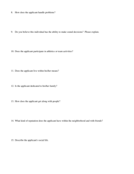 Form F-8 Attachment IV Questions for References - North Carolina, Page 2