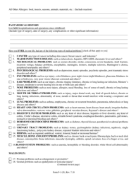 Form F-1 (JJ) Medical History Statement - North Carolina, Page 2