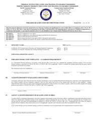 Form F-9A &quot;Firearms Qualification Record&quot; - North Carolina