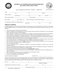 Form F-9R Retired Law Enforcement Officer Firearms Qualification Application - North Carolina