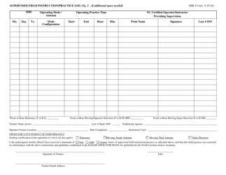 Form SMI15 Smi Operator Supervised Field Instruction/Practice Log - North Carolina, Page 2